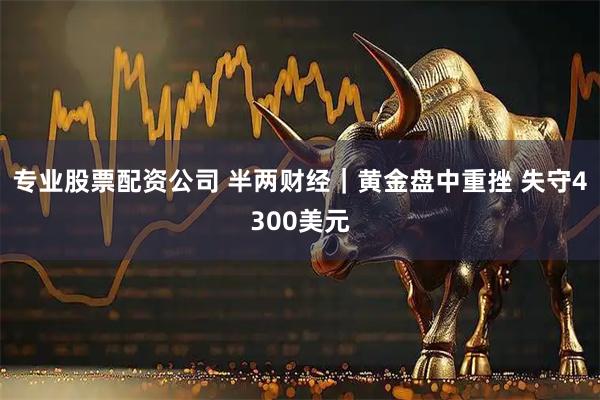 专业股票配资公司 半两财经|黄金盘中重挫 失守4300美元