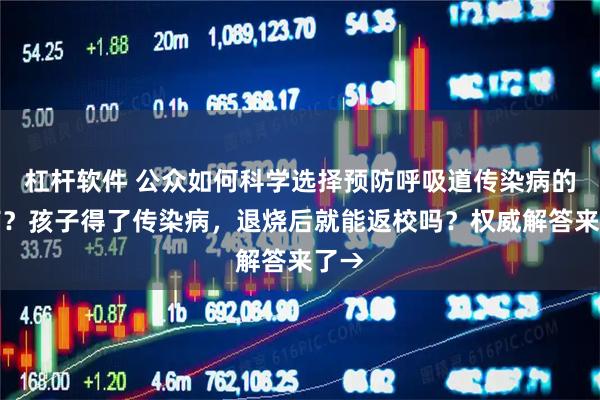 杠杆软件 公众如何科学选择预防呼吸道传染病的疫苗？孩子得了传染病，退烧后就能返校吗？权威解答来了→