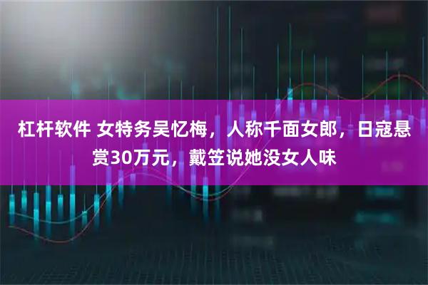 杠杆软件 女特务吴忆梅，人称千面女郎，日寇悬赏30万元，戴笠说她没女人味